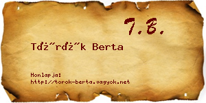 Török Berta névjegykártya