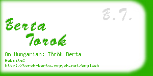 berta torok business card